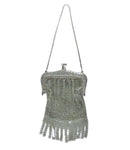 Antique Chain Coin Purse Full Mesh c1900 4 1/4" High Hand Made with Chain Strap