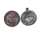 Vintage Sterling & Coin Silver Washington Quarter Cufflink Set for Repair or Repurpose — Jewelry & Watches:Men's Jewelry:Cuff