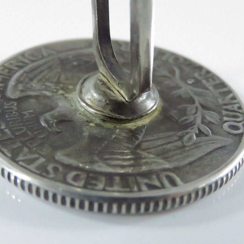 Vintage Sterling & Coin Silver Washington Quarter Cufflink Set for Repair or Repurpose