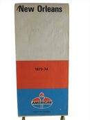 American Amoco Oil Co New Orleans 1973-74 Road Map Original Map Art — front view