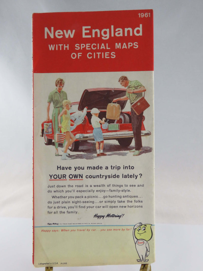1961 Esso New England with Special Maps of Cities Humble Oil & Refining Map Art