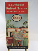 1953 Esso Southeast United States Interstate Maps Humble Oil & Refining Map Art product image for Just Stuff I Sell, clear front view, neutral background, original listing photo, optimized descriptive alt text, centered composition variant 2
