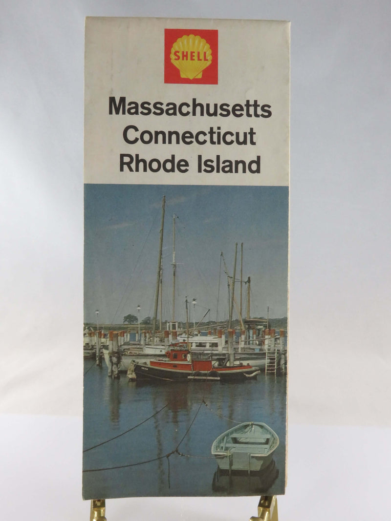 1965 Shell Map of Massachusetts, Connecticut, Rhode Island The HM Gousha Company