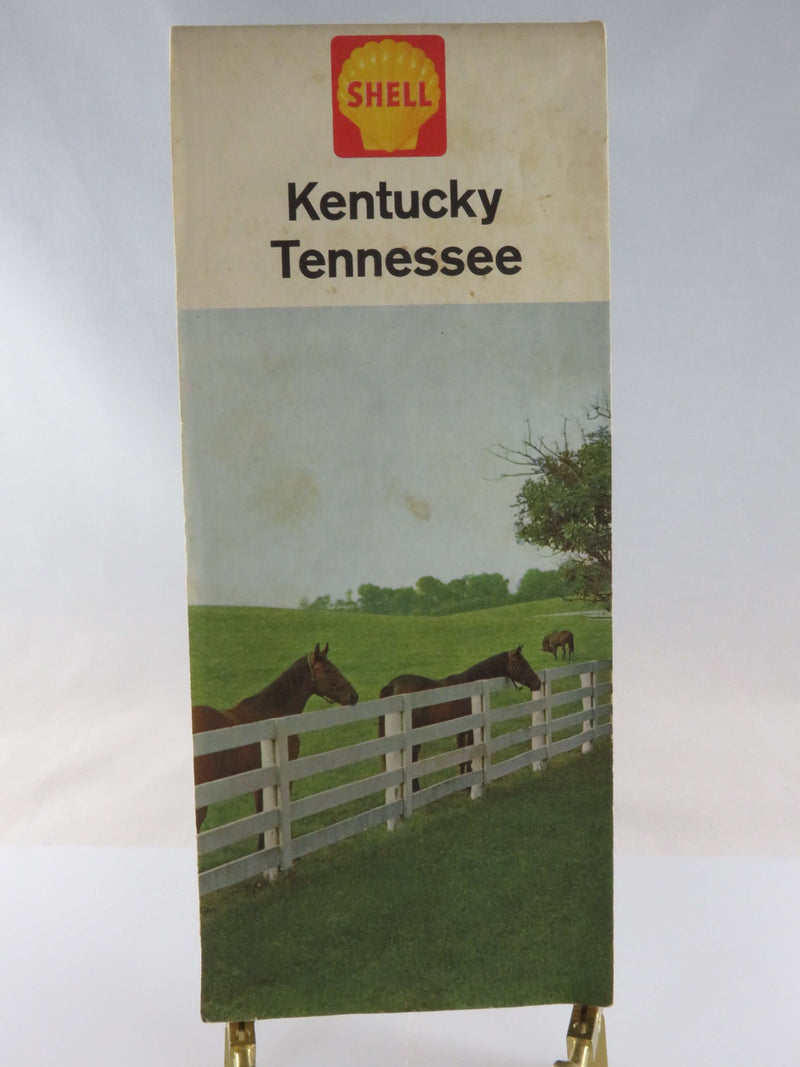 1962 Shell Map of Kentucky Tennessee The HM Gousha Company Map Art