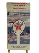 1961 Texaco Map of Chesapeake Bay Area Baltimore Street Map Rand McNally & Co Map Art — front view