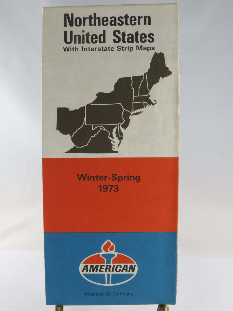 1973 American Northeastern United States Maps Universal Printing Map Art