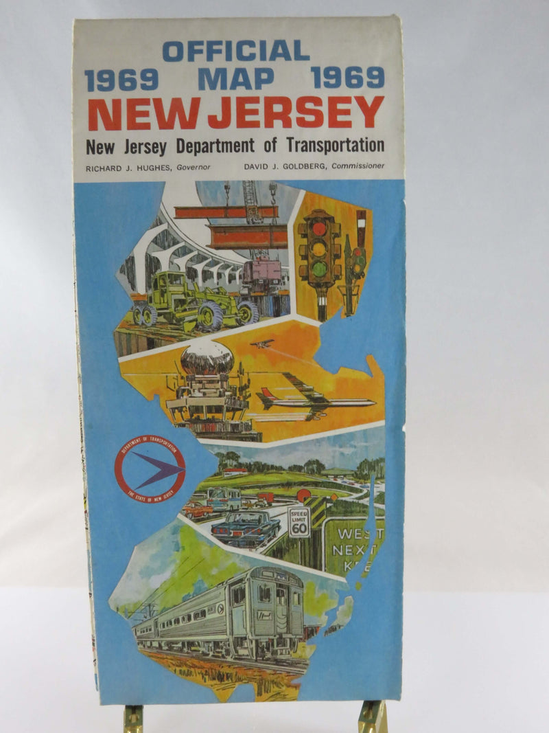 1969 Official Map of New Jersey Dept of Transportation Map HM Gousha Co Map Art
