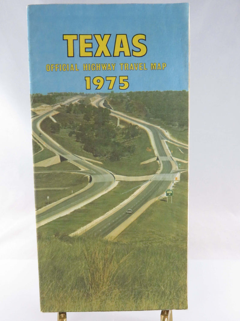 1975 Official Highway Travel Map of Texas Dept of Transportation Map Art
