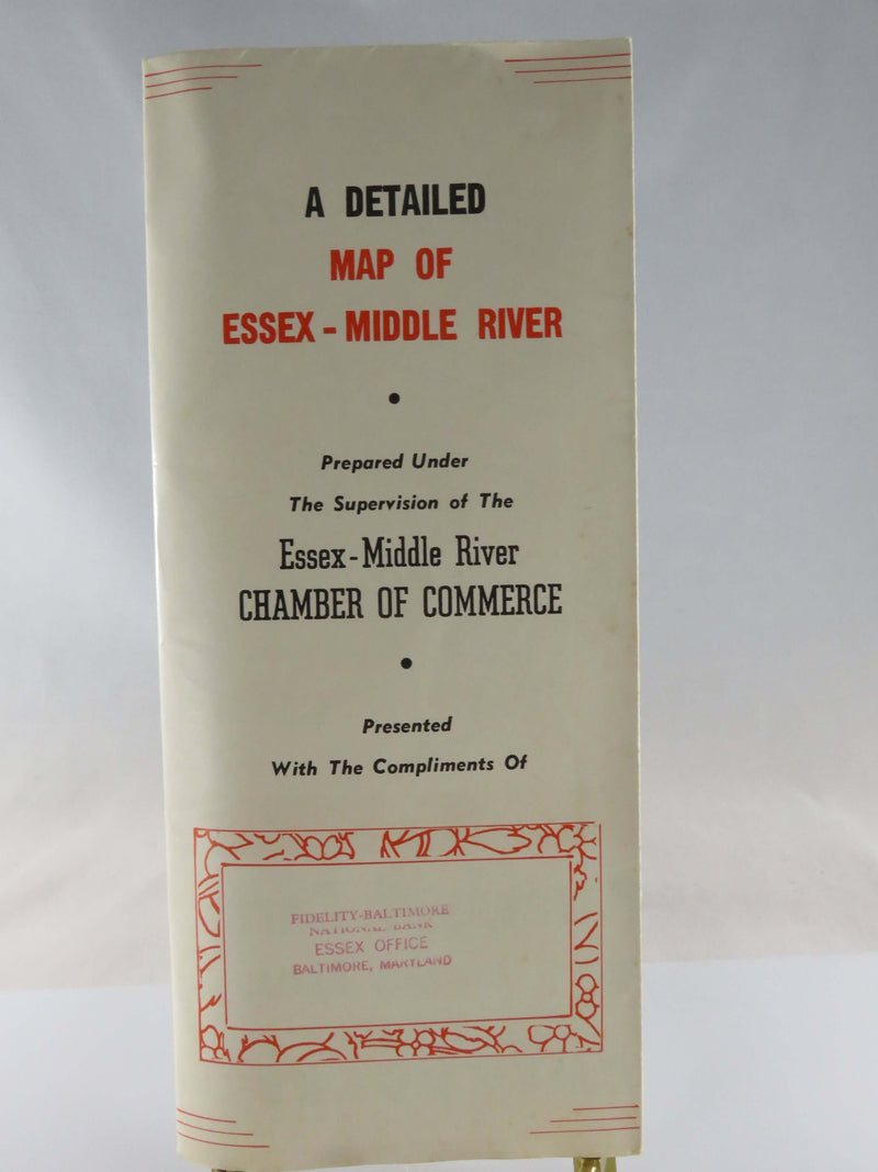 Circa 1960 Advertising Map of Essex - Middle River Chamber of Commerce Map Art