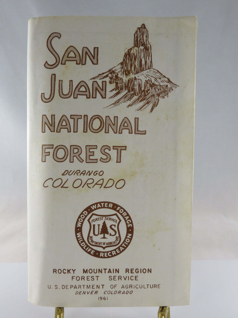 1961 San Juan National Forest Colorado New Mexico Forest Service Map Art