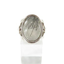Vintage White Rutilated Quartz Cabochon Ring Sterling Silver Size 9 1/2 — Jewelry & Watches:Vintage & Antique Jewelry:Fine:Vi