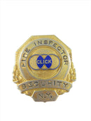 Vintage Retired Click Fire Inspector Security NY Badge Gilt Medal Chas Green Blain NYC — Rarities — front view