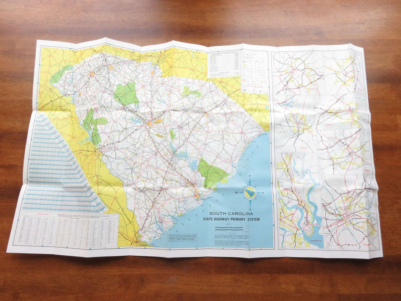 1983 Map of South Carolina Primary Highway System Great Towns Great State Map Ar