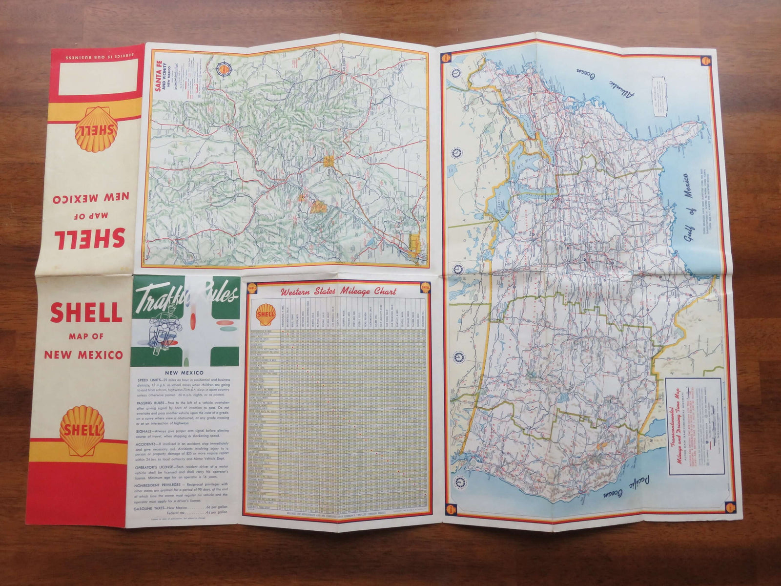 Shell Highway Maps 1960 Shell Highway Map of New Mexico The HM Gousha Company Map Art