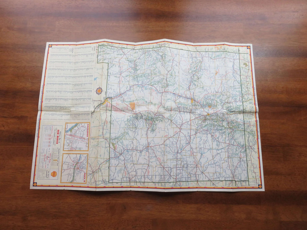 Shell Highway Maps 1960 Shell Highway Map of New Mexico The HM Gousha Company Map Art