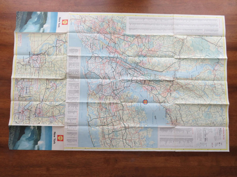 1966 Shell NY State New York Metro Road Map R.R. Donnelley & Sons Co Map Art