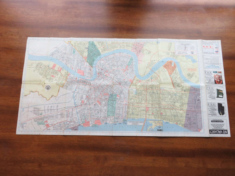American Amoco Oil Co New Orleans 1973-74 Road Map Original Map Art