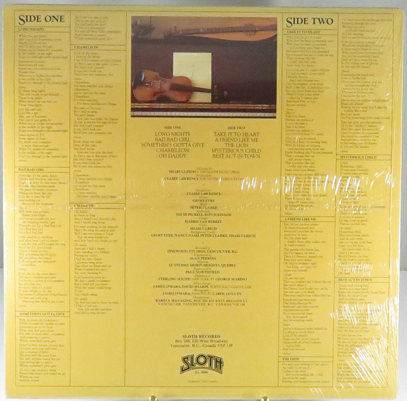 Shari Ulrich Long Nights 1980 New old Stock Sloth Records SL 9046 Canada Vinyl Lp