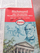 1964 Esso Richmond VA and the Historic Richmond Petersburg Area Road Map Art