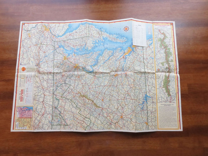 1957 Shell Map of Delaware, Maryland, Virginia W. Virginia The HM Gousha Company