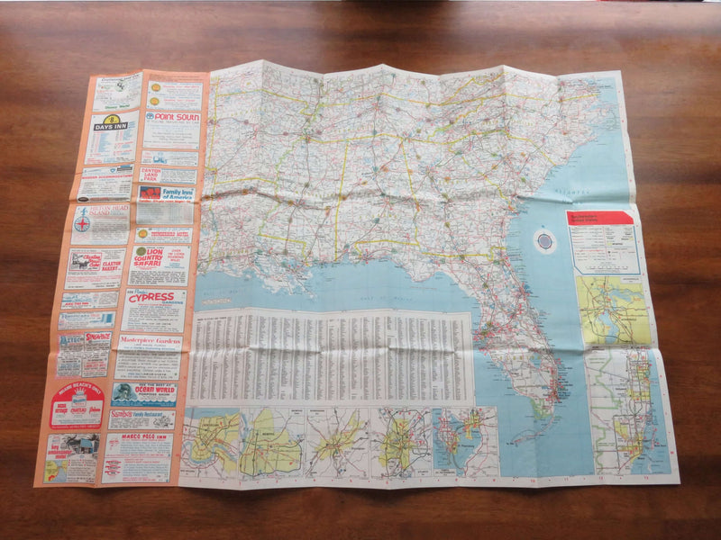 1973-74 American Amoco Southeastern United States Maps Universal Printing Map Ar