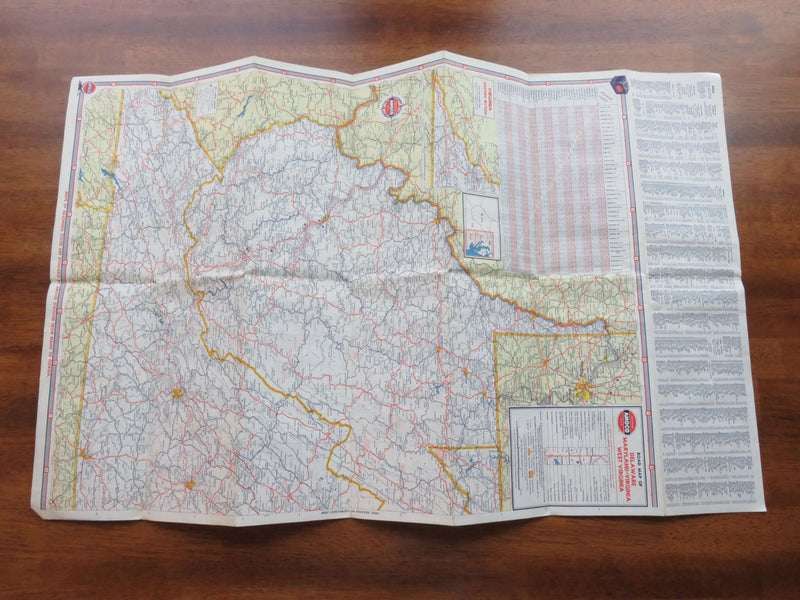 1956 Amoco Gas Delaware, Maryland, Virginia, W. Virginia Map Rand McNally Map Ar