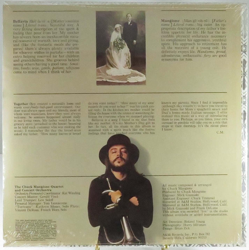 Chuck Mangione Bellavia 1975 New old Stock QuadrCD-4 A&M Records QU 54557 Vinyl Lp