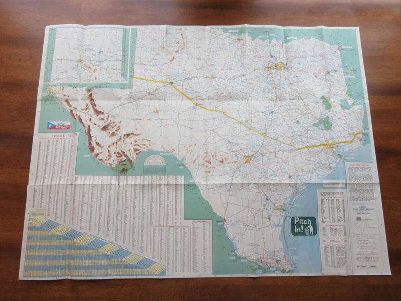 1975 Official Highway Travel Map of Texas Dept of Transportation Map Art