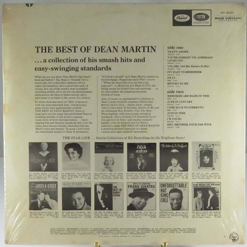 Dean Martin The Best of Dean Martin 1966 New old Stock Capitol Records DT 2601 Vinyl Lp