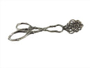 Antique 800 Silver 4" Serving Tongs Pastry Tongs Cast Silver Floral Pattern product image for Just Stuff I Sell, clear front view, neutral background, original listing photo, optimized descriptive alt text, centered composition