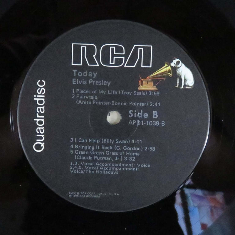 Elvis Today Black Label 1975 Quadradisc RCA Records APD1-1039 Vinyl LP