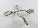 Antique 800 Silver 4" Serving Tongs Pastry Tongs Cast Silver Floral Pattern product image for Just Stuff I Sell, clear front view, neutral background, original listing photo, optimized descriptive alt text, centered composition variant 8