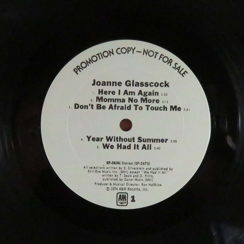 Joanne Glasscock  Self Titled 1974 Promo Copy A&M Records SP-3636 Vinyl LP