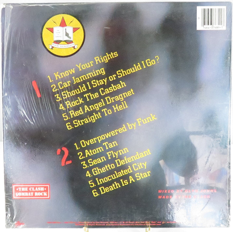 The Clash Combat Rock Original Shrink Hype Decals 1982 EPIC Records FE 37689 Vinyl LP Protest Songs