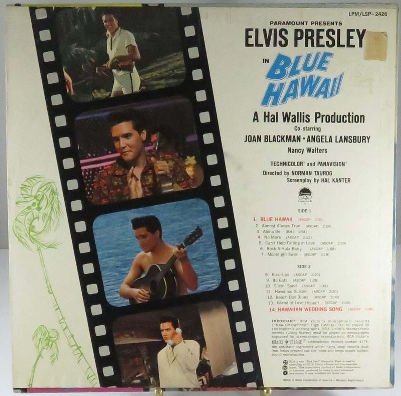 Elvis Blue Hawaii Original Sound Track 1961 Stereo RCA Victor LSP-2426 Vinyl LP