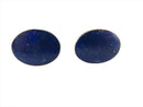 Southwestern Taxco Style 970 Silver Lapis Lazuli Inlaid Bean Back Barbell Cufflink Set