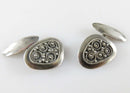 Antique Filigree & Ball Decorated Sterling Silver Cufflink with Bridge Pin Connection product image for Just Stuff I Sell, clear front view, neutral background, original listing photo, optimized descriptive alt text, centered composition variant 3