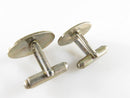 Steven Hitchcock Seville Row Oval Sterling Silver Branded Toggle Back Cufflink Set product image for Just Stuff I Sell, clear front view, neutral background, original listing photo, optimized descriptive alt text, centered composition variant 5