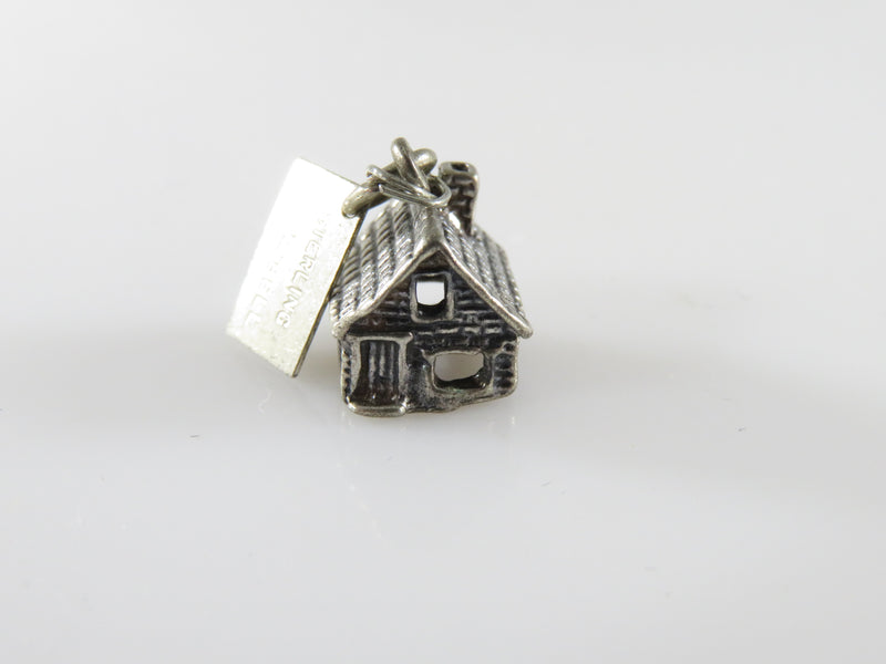 Vintage Sterling Silver 3D House Charm Navajo Bell Trading Post Charm Pendant