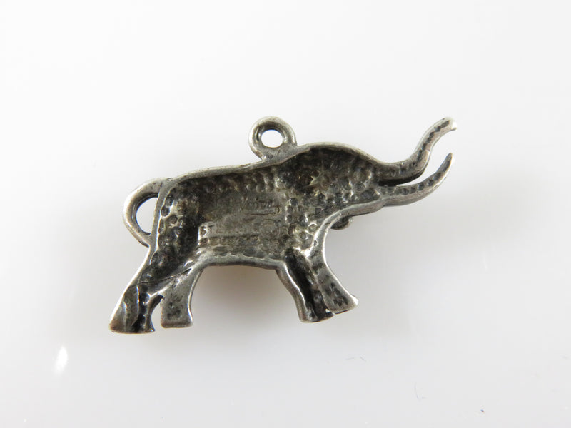 Vintage Sterling Silver Elephant Pendant or Charm Nice Detail