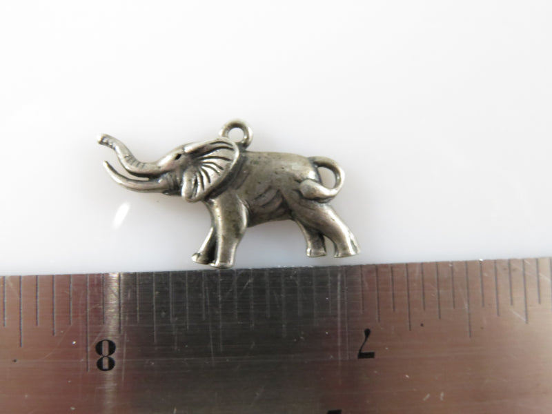 Vintage Sterling Silver Elephant Pendant or Charm Nice Detail