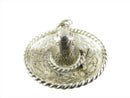 Sterling Silver 3D Mexico Sombrero Hat Charm Pendant 925 PNM