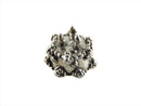 Vintage 3D Sterling Silver 3 Candle Flower Adorned Birthday Cake Charm Pendant — Sterling Silver, Silver — front view