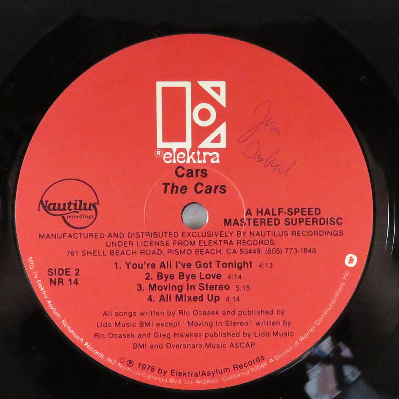 The Cars Cars Nautilus Recordings SuperDiscs Elektra Records NR 14 Vinyl LP