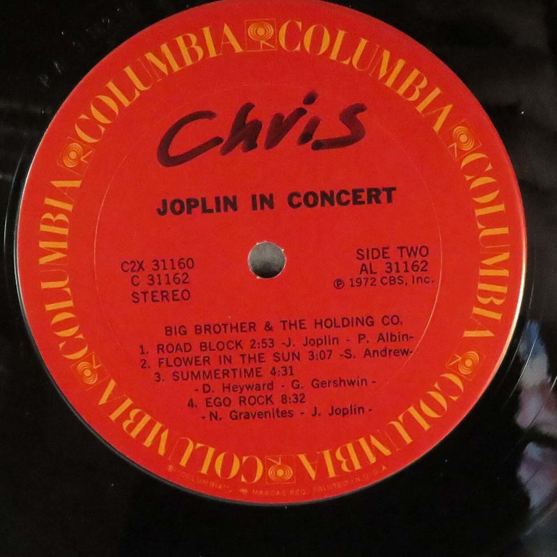 Janice Joplin In Concert Gatefold LP 1972 Columbia Records C2X31160 Vinyl LP
