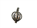 Vintage LUC Sterling Caged Heart Pendant Charm Faux Caged Pink Pearl Heart — Pearl — front view