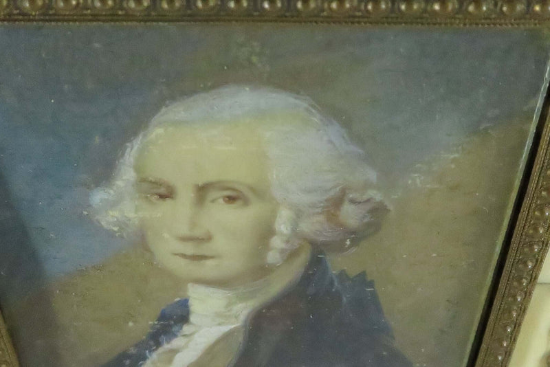 c19th Century George Washington Portrait Miniature After Gilbert Stuart Original Frame