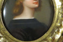 Antique Florentine Portrait Miniature of Raphael Sanzio Porcelain Plaque Hand Carved Gilded Frame product image for Just Stuff I Sell, clear front view, neutral background, original listing photo, optimized descriptive alt text, centered composition variant 5