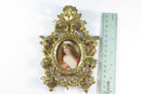 Antique Florentine Portrait Miniature Unknown Sitter Porcelain Plaque Hand Carved Gilded Frame product image for Just Stuff I Sell, clear front view, neutral background, original listing photo, optimized descriptive alt text, centered composition variant 7