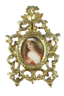Antique Florentine Portrait Miniature Unknown Sitter Porcelain Plaque Hand Carved Gilded Frame product image for Just Stuff I Sell, clear front view, neutral background, original listing photo, optimized descriptive alt text, centered composition